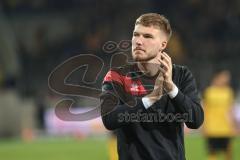 3. Liga; Dynamo Dresden - FC Ingolstadt 04; Spie lst aus Unentschieden Remis 2:2 Spieler bedanken sich bei den Fans Benjamin Kanuric (8, FCI)