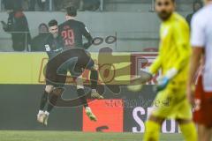 3. Liga; SSV Jahn Regensburg - FC Ingolstadt 04; Tor Jubel Treffer 0:2 Julian Kügel (29, FCI) mit Linus Rosenlöcher (19, FCI)