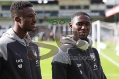 3.Liga - Saison 2023/2024 - SC Verl - FC Ingolstadt 04 - Bryang Kayo (Nr.48 - FCI) - Daouda Beleme (Nr.9 - FCI) -  - Foto: Meyer Jürgen