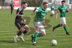 Kreisliga - Saison 2023/24 - Türkisch SV Ing - FC Gerolfing -  - Nikita Müller schwarz Türkisch - Matthias Hamm grün Gerolfing - Foto: Meyer Jürgen