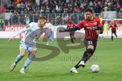 3. Liga; FC Ingolstadt 04 - TSV 1860 München; Zweikampf Kampf um den Ball Wörl Marius (38 TSV) Justin Butler (31, FCI)