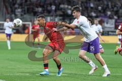 3. Liga; FC Ingolstadt 04 - Erzgebirge Aue; Zweikampf Kampf um den Ball Marcel Costly (22, FCI) Zobel Tristan (25 Aue)