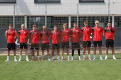 3. Liga - Saison 2024/25 - Trainingsauftakt- FC Ingolstadt 04 - voli - Tim Heike (Nr.9 - FCI) - Dennis Borkowski (Nr.17 - FCI) - Niclas Dühring (Nr.18 - FCI) - Mattis Hoppe (Nr.2 - FCI) - Emre Gül (FCI) - Max Plath ( FCI) - David Klein (FCI) - Elias Decke