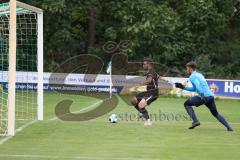 Bezirksliga - Saison 2022/2023 - SV Manching - VSST Günzlhofen - Der 1:1 Ausgleichstreffer durch Abdul-Khalil Abdel (Nr.20 - SV Manching) - Jubel - Theiss Nico Torwart Günzlhofen - Foto: Meyer Jürgen