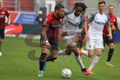 3.Liga - Saison 2022/2023 - FC Ingolstadt 04 -  - FC Freiburg II - Pascal Testroet (Nr.37 - FCI) - Jordy Makendo (Nr.4 - SC Freiburg II) - Foto: Meyer Jürgen