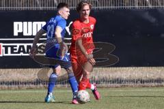 Bayernliga Süd - Saison 2022/2023 - FC Ingolstadt 04 - FC Deisenhofen - Juan Ignacio Cabrera (Nr.27 - FCI II) - Nikolaos Gkasimpagiazov blau Deisenhofen - Foto: Meyer Jürgen