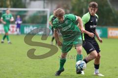Bezirksliga - Saison 2025/26 - FC Gerolfing - SVA Palzing - Lukas Achhammer (Nr.9 - FC Gerolfing) - Ioannis Argiriadis schwarz Palzing - Foto: Meyer Jürgen