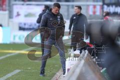 2024_1_20 - 3. Liga - Saison 2023/24 - HallescherFC - FC Ingolstadt 04 -  - Cheftrainer Michael Köllner (FC Ingolstadt 04) nach dem 3:1 Treffer durch Hallerschen FC - enttäuscht - XXXXX - Foto: Meyer Jürgen