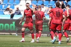 3. Liga - Saison 2025/26 - TSG Hoffenheim II - FC Ingolstadt 04  - Marcel Costly (Nr.22 - FCI) mit dem 0:3 Führungstreffer - jubel - Georgios Antzoulas (Nr.6 - FCI)  - XXXXX - Foto: Meyer Jürgen