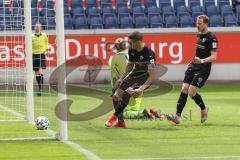 3. Liga - MSV Duisburg - FC Ingolstadt 04 - Elfmeter Ausgleich Jubel Tor Stefan Kutschke (30, FCI) Marcel Gaus (19, FCI) Torwart Leo Weinkauf (1 MSV)