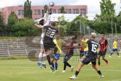 Bayernliga Nord - Saison 2024/25 - Freundschaftsspiel - FC Ingolstadt 04 II - FC Pipinsried - Retzer Maximilian Torwart Pipinsried - Massimo Agostinelli (Nr.22 - FCI U21) - Foto: Meyer Jürgen