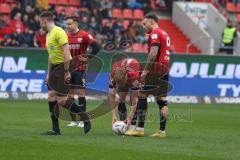 3.Liga - Saison 2022/2023 - FC Ingolstadt 04 -  - FC Freiburg II - Tobias Bech (Nr.11 - FCI) - Patrick Schmidt (Nr.9 - FCI) - Foto: Meyer Jürgen