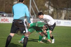 Bezirksliga - Saison 2025/26 - FC Gerolfing - SpVgg Altenerding - Anastasios Porfyriadis (Nr.27 - FC Gerolfing) - Marco Baumann weiss Altenerding - Foto: Meyer Jürgen