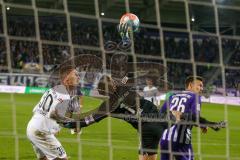 2. Fußball-Liga - Saison 2021/2022 - FC Erzgebirge Aue - Ingolstadt 04 - Stefan Kutschke (#30 FCI) - Männel Martin Torwart Aue - Foto: Meyer Jürgen