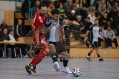 Lotto Bayern Hallencup - Saison 2024/25 - Türkisch SV Ingolstadt - TSV Ober./Unterhaunstadt- Nikola Kamenjasevic grau Ober./Unterhaunstadt  - Onur Keskin rot Türkisch - Foto: Meyer Jürgen