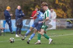 Landesliga - Saison 2025/26 - SV Manching - VFB Durach - Luca Bienek (Nr.16 - SV Manching) -Thiel Marcel blau Durach  - Foto: Meyer Jürgen