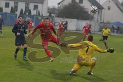 Bayernliga Süd - Saison 2021/2022 - FC Ingolstadt 04 II - TSV 1860 München II - Meikis Fabio (#19 FCI) - Szekely György Torwart München  - Foto: Meyer Jürgen