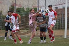 Kreisliga- Saison Saison 2026/27 -  SV Türkisch Ingolstadt - TSV Ober./Unterhaunstadt - Ali Cakmakci TW Ober./Unterh.stadt  - Fabio Udella grau Ober./Unterh.stadt  - Emre Erdogan weiss Türkisch rechts - Foto: Meyer Jürgen