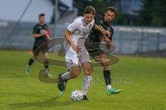 Bayernliga Süd - Saison 2021/2022 - FC Ingolstadt 04 II - SV Donaustauf - Görtler Patrick (#9 FCI) - Fabian Vogl weiss #3 Donaustauf - Foto: Meyer Jürgen