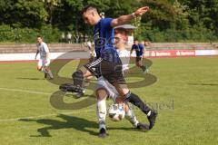 Kreisliga - Saison 2022/2023 - DJK Ingolstadt - SV Sandersdorf - Patrick Mack blau Sandersdorf - Christoph Handl weiss DJK Ing - Foto: Meyer Jürgen