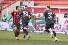 3. Liga; FC Ingolstadt 04 - SV Sandhausen; Tor Jubel Treffer Ausgleich 1:1 Pascal Testroet (37, FCI) Marcel Costly (22, FCI) Simon Lorenz (32, FCI)
