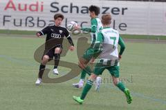 Landesliga Bayern - U17 - B-Junioren - Saison 2022/2023 - FC Ingolstadt 04 II - SV Schalding - Heining  - Drallo Samuel schwarz FCI - Nico Roll grün Schalding - Foto: Meyer Jürgen