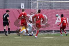 B-Junioren - Bayernliga -  Fc Ingolstadt 04 - TSG 1860 Rosenheim - Asoegwu Emmanuel FCI schwarz mit dem 1:0 Führungstreffer - jubel - Drakulic Ognjen schwarz  FCI links -  Foto: Meyer Jürgen