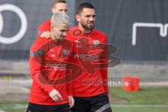 3.Liga - Saison 2022/2023 - FC Ingolstadt 04 -  - Cheftrainer Michael Köllner (FCI) beim ersten Training - Thomas Rausch (Nr.45 - FCI) - Pascal Testroet (Nr.37 - FCI) - Foto: Meyer Jürgen