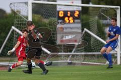 Bezirksliga - Saison 2025/26- TSV Gaimersheim - ASV Dachau - Nicolae Nechita (Nr.19 - TSV Gaimersheim) - Martin Schneider Torwart Dachau - Foto: Meyer Jürgen