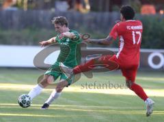 Landesliga - Saison 2026/27 - SV Manching - FC Memmingen II - Dominik Juric (Nr.19 - SV Manching) - Lopez Palomino Mario rot Memmingen - Foto: Meyer Jürgen