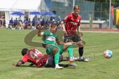 Vorbereitungsspiel - Testspiel - FC Ingolstadt 04 - VFB Eichstätt  - Udebuluzor Michael (#44 FCI) - Linsmayer Denis (#23 FCI) - Wolfsteiner Dominik grün Eichstätt - Foto: Jürgen Meyer