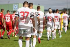 3. Liga; FC Ingolstadt 04 - Trainingslager, Testspiel, FC Kottern; Einmarsch, neues Auswärtstrikot von hinten mit neuen Sponsor PROSIS, Pascal Testroet (37, FCI)