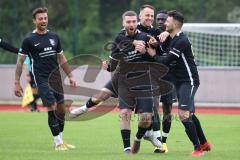 Bezirksliga - Saison 2022/2023 -FC Fatih Ingolstadt - SVN München - Roin Koblianidze schwarz Fatih trifft zum 1:0 Führungstreffer - Jubel - Foto: Meyer Jürgen