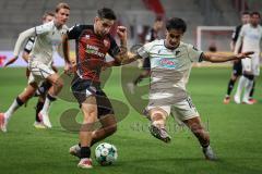 3. Liga - Saison 2026/27 - FC Ingolstadt 04 - TSG Hoffenheim II - Yasin Zor (Nr.10 - Hoffenheim) - Emre Gül (Nr.5 - FCI) - Foto: Meyer Jürgen