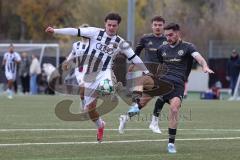 Bayernliga Nord - Saison 2026/27 - FC Ingolstadt 04 II - SV Fortuna Regensburg - Timo Hengmith weiss FCI - Andrea Nocerino dunkel Regensburg -  Foto: Meyer Jürgen