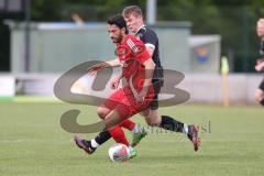 Bezirksliga - Saison 2025/26 - FC Fatih Ingolstadt - TSV Rohrbach - Atilla Demir rot Fatih - Nico Elfinger schwarz Rohrbach - Foto: Meyer Jürgen