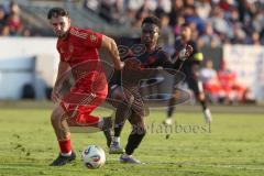 Freundschaftsspiel - Saison 2025/26 - FC Ingolstadt 04 II - Delay Sports - Jason Osei Tutu (Nr.11 - FC Ingolstadt II) - Robin Charles Traboulsi (Nr.4 - Delay Sports) - Foto: Meyer Jürgen