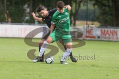 Bezirksliga - Saison 2025/26 - FC Gerolfing - FC Langengeisling - Leonardo Lucic (Nr.19 - FC Gerolfing) - Maxmilian Maier schwarz Geisling - Foto: Meyer Jürgen