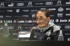 3. Liga - Saison 2023/24 - FC Ingolstadt 04 - Waldhof Mannheim - Cheftrainerin Sabrina Wittmann(FCI) bei der Pressekonferenz nach dem Spiel - XXXXX - Foto: Meyer Jürgen