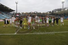 3.Liga - Saison 2022/2023 - 1. FC Saarbrücken - FC Ingolstadt 04 -die Spieler bedanken sich bei den Fans - jubel -  tanzen - Cheftrainer Guerino Capretti  (FCI) -  Foto: Meyer Jürgen