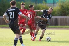 Kreispokal - Saison 2025/26- SV Eitensheim- TSV Gaimersheim  - Thomas Schreiner (Nr.10 - TSV Gaimersheim) - Robert Kipf rot links Eitensheim - Niklas Elm rot hinten Eitensheim #10- Foto: Meyer Jürgen