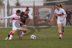 2. Bundesliga Frauen - Saison 2025/26 - FC Ingolstadt 04 Frauen - VFB Stuttgart  - Emma Kusch (Nr.9 - FC Ingolstadt Frauen I) - Hirano Yuka weiss Stuttgart  - Foto: Meyer Jürgen
