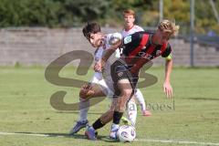 *** A-Junioren Bundesliga  - Saison 2025/26 - A-Junioren - FC Ingolstadt 04 - 1. FC Nürnberg - Haxhiu Lion weiss Nürnberg - Michelbach Kilian rot FCI - Foto: Meyer Jürgen