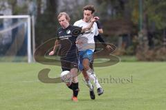 2023_11_12 - SV Hundszell - SV Karlskron   - Kreisliga - Saison 2023/24  - Samuel Tkac weiss Karlskron - Paul Amann schwarz Hundszell - Foto: Meyer Jürgen