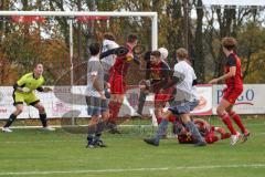 2023_11_5 - SV Kasing - TV Münchsmünster - Kreisliga - Saison 2023/24 -  Der 1:0 Führungstreffer durch - Martin Oblinger rot Kasing - jubel - Michael Baumgartner Torwart Münchsmünster -  Foto: Meyer Jürgen