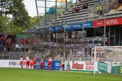 3.Liga - Saison 2022/2023 - SC Freiburg II - FC Ingolstadt 04 - mitgereiste Fans - Banner - Choreografie - Spruchband - Foto: Meyer Jürgen