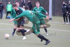 Freundschaftsspiel - FC Fatih Ingolstadt - TV Aiglsbach - Tomislav Marinovic schwarz FC Fatih - Florian Schweiger
grün Aiglsbach #5-  Foto: Meyer Jürgen