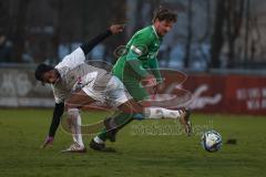 Bezirksliga - Saison 2025/26 - FC Gerolfing - DJK München - Jorame Zitotooembo weiss München - Phillipp Haunschild (Nr.12 - FC Gerolfing) - Foto: Meyer Jürgen