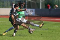 Bezirksliga - Saison 2025/26 - FC Fatih Ingolstadt - TSV Gaimersheim - Hakan Düzgün (Nr.25 - TSV Gaimersheim) - Boubacarr Saho grün Fatih - Foto: Meyer Jürgen