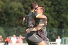 Bezirksliga - Saison 2025/26 - FC Fatih Ingolstadt - FC Gerolfing - Donat Bashota (Nr.24 - FC Gerolfing) mit dem 0:3 Führungstreffer - jubel  - Flaur Bashota (Nr.23 - FC Gerolfing) - Foto: Meyer Jürgen